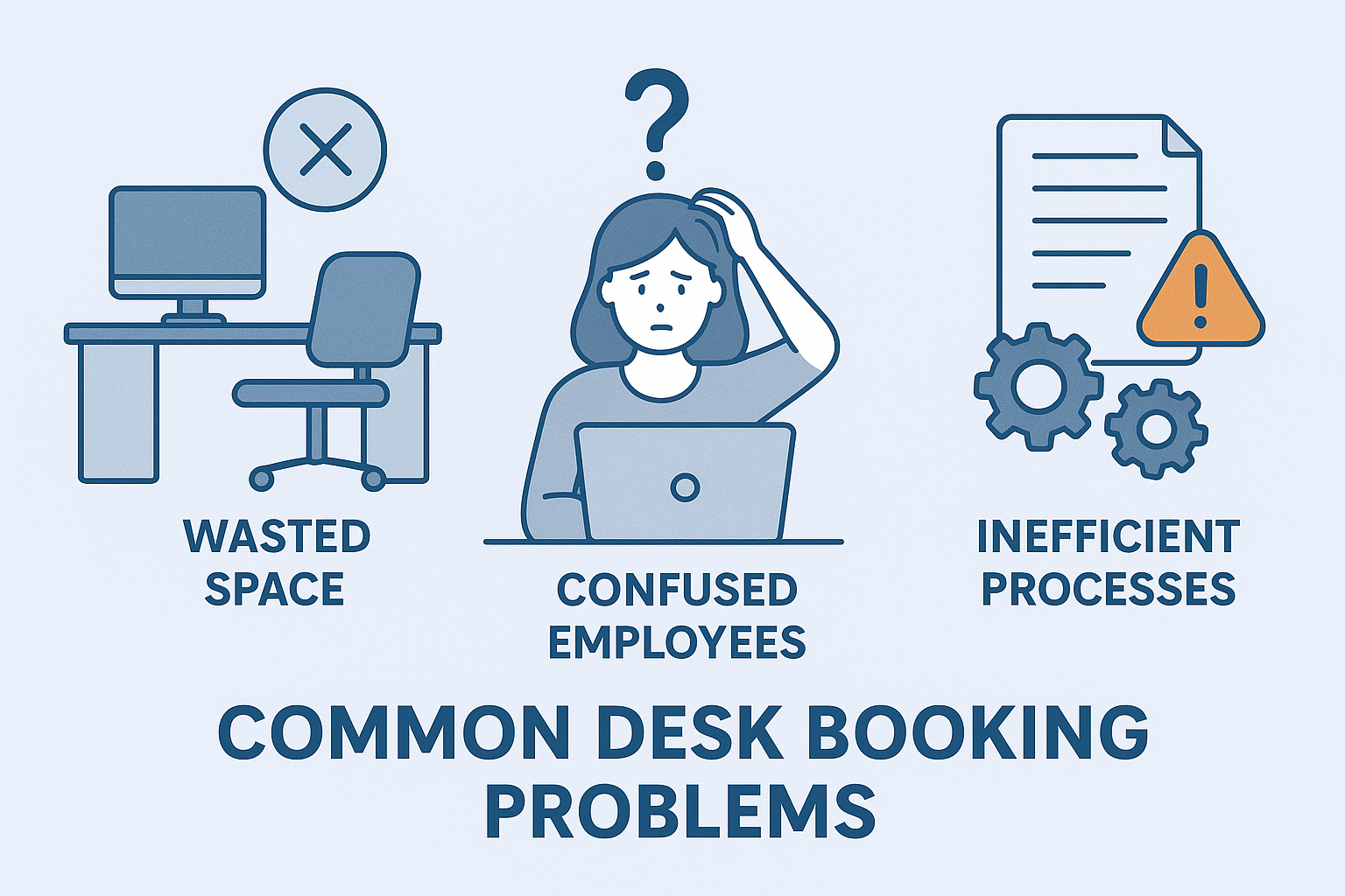 Desk booking challenges illustration