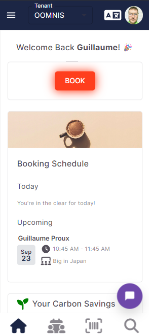 Mobile app room booking